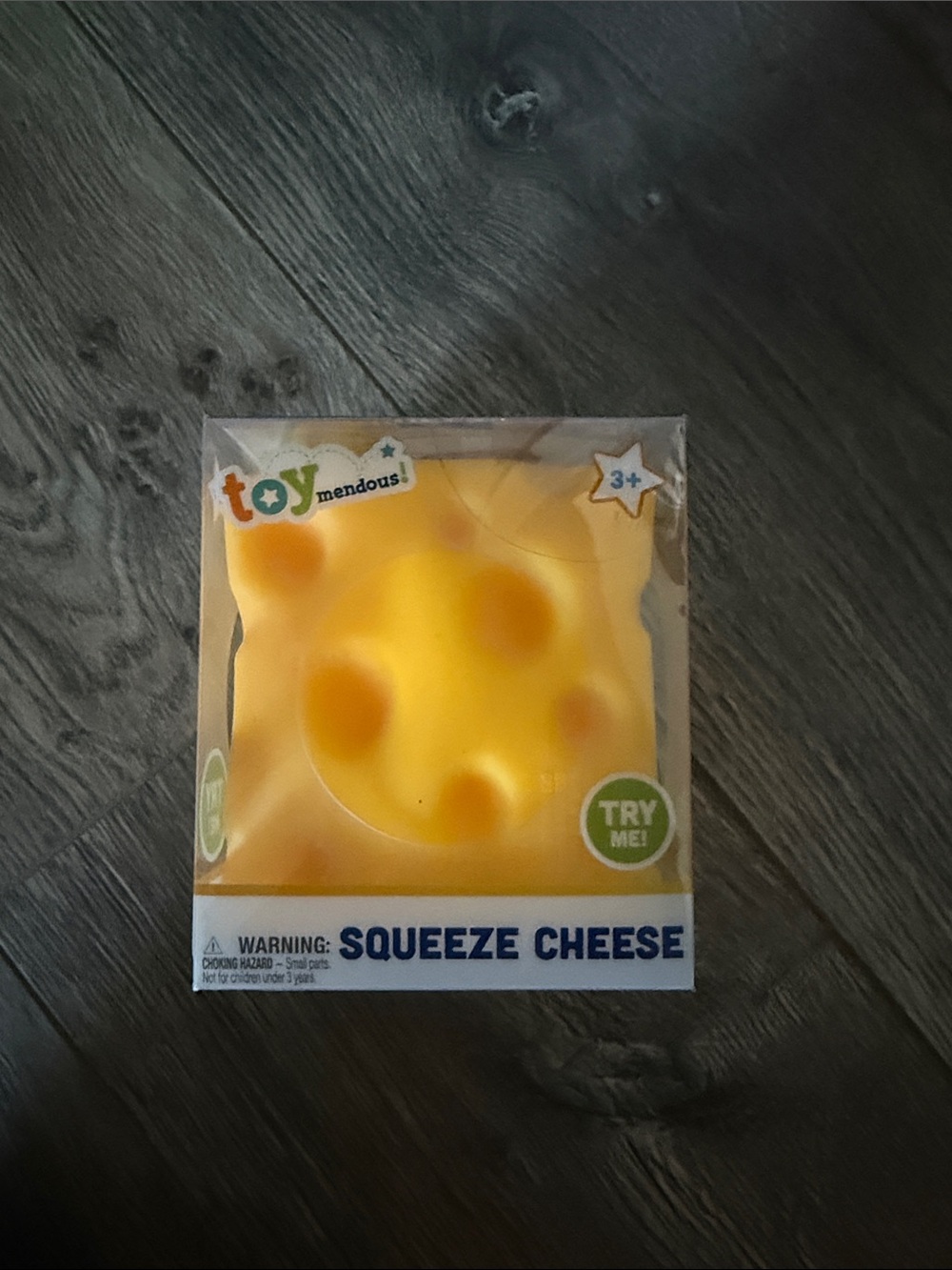 Yellow Squeeze Cheese Stress Toy